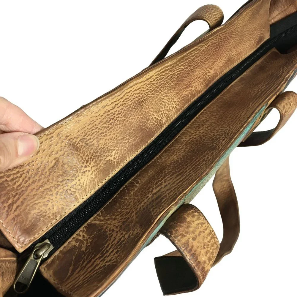 Anuschka NEVER USED Handpainted Leather Laptop Bag + Insert Southwest